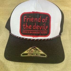 Devil’s Backbone Tavern Hat Black and White Trucker Hat